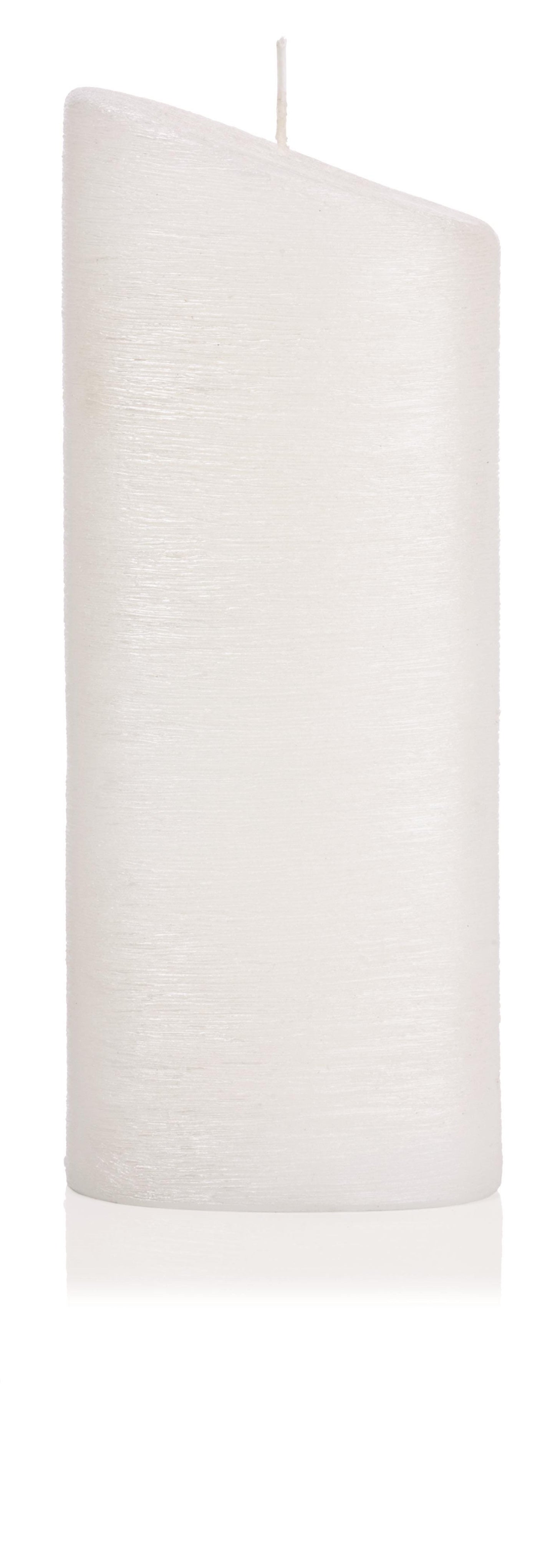 Formenkerze Ellipse groß Perlmuttoberfläche 220/85mm (Weiß)