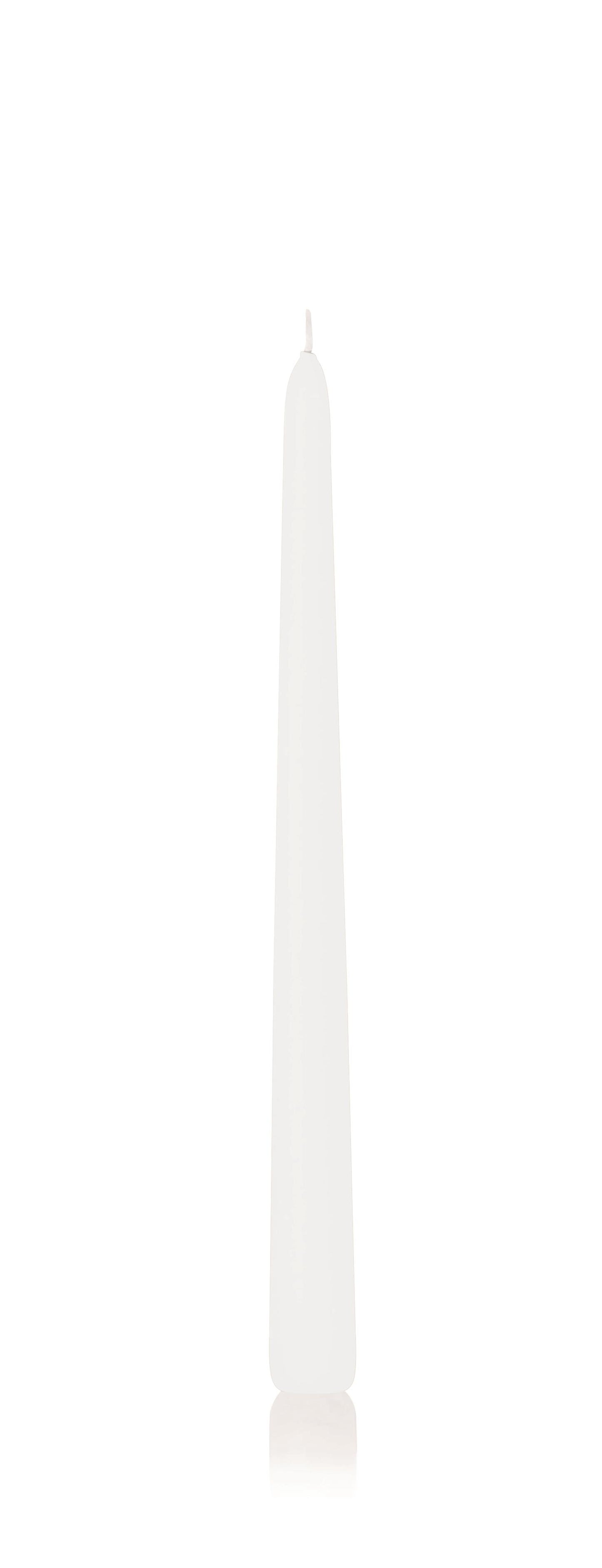 6x Konische Kerzen in Cellophan 300/25mm (Weiß)