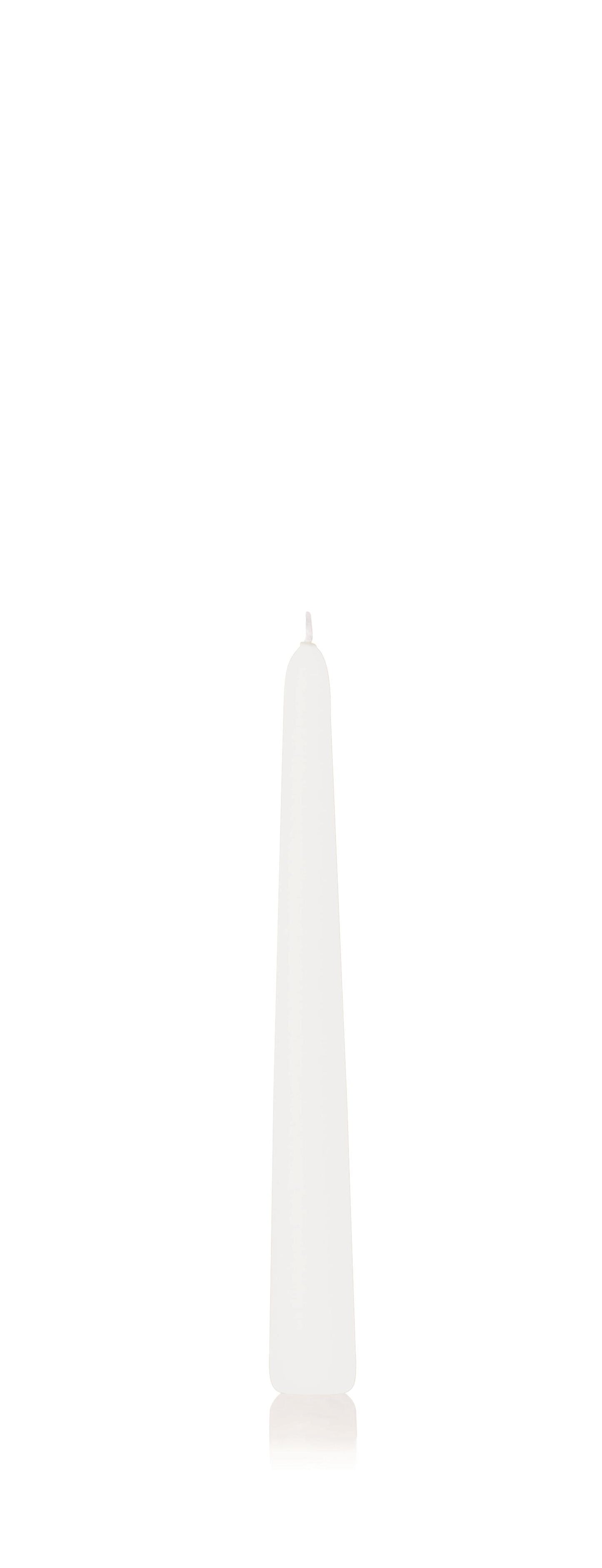 6x Konische Kerzen in Cellophan 200/20mm (Weiß)