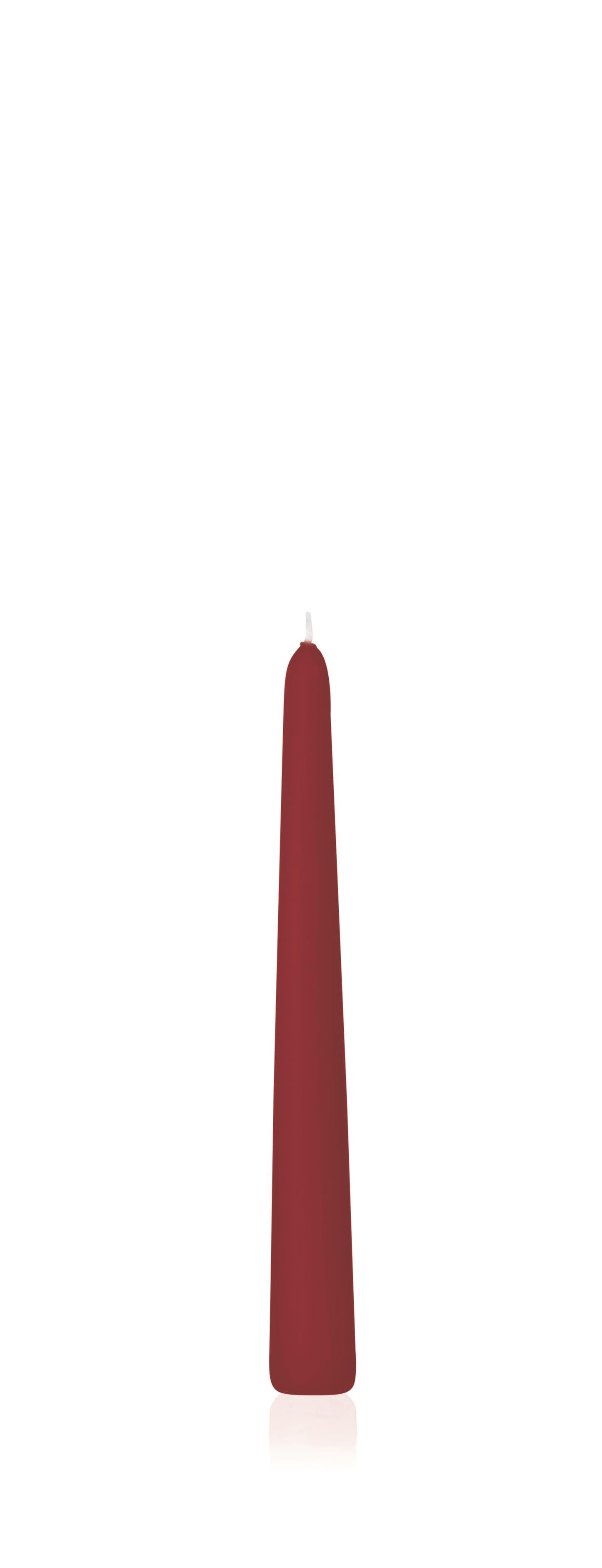 6x Konische Kerzen in Cellophan 200/20mm (Altrot)