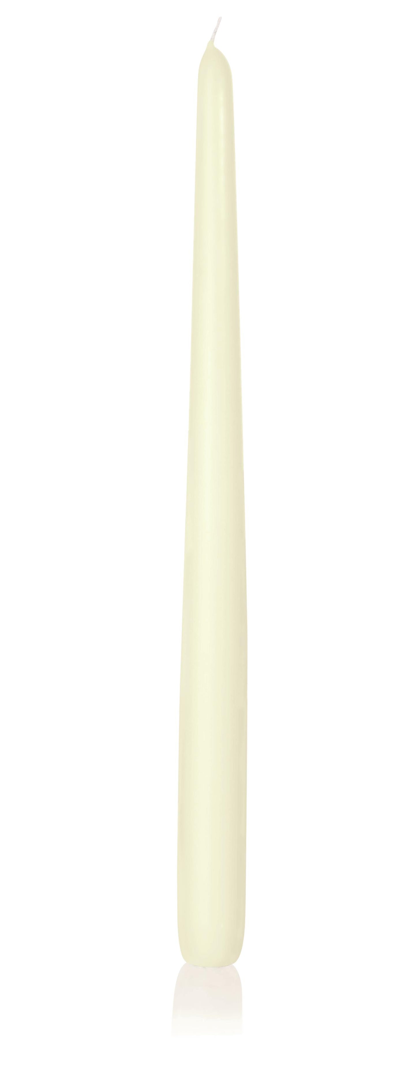 6x Konische Kerzen in Cellophan 400/25mm (Elfenbein)