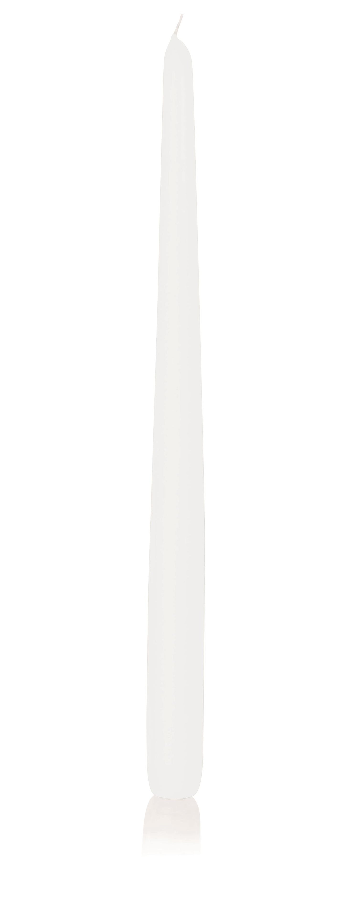 6x Konische Kerzen in Cellophan 400/25mm (Weiß)