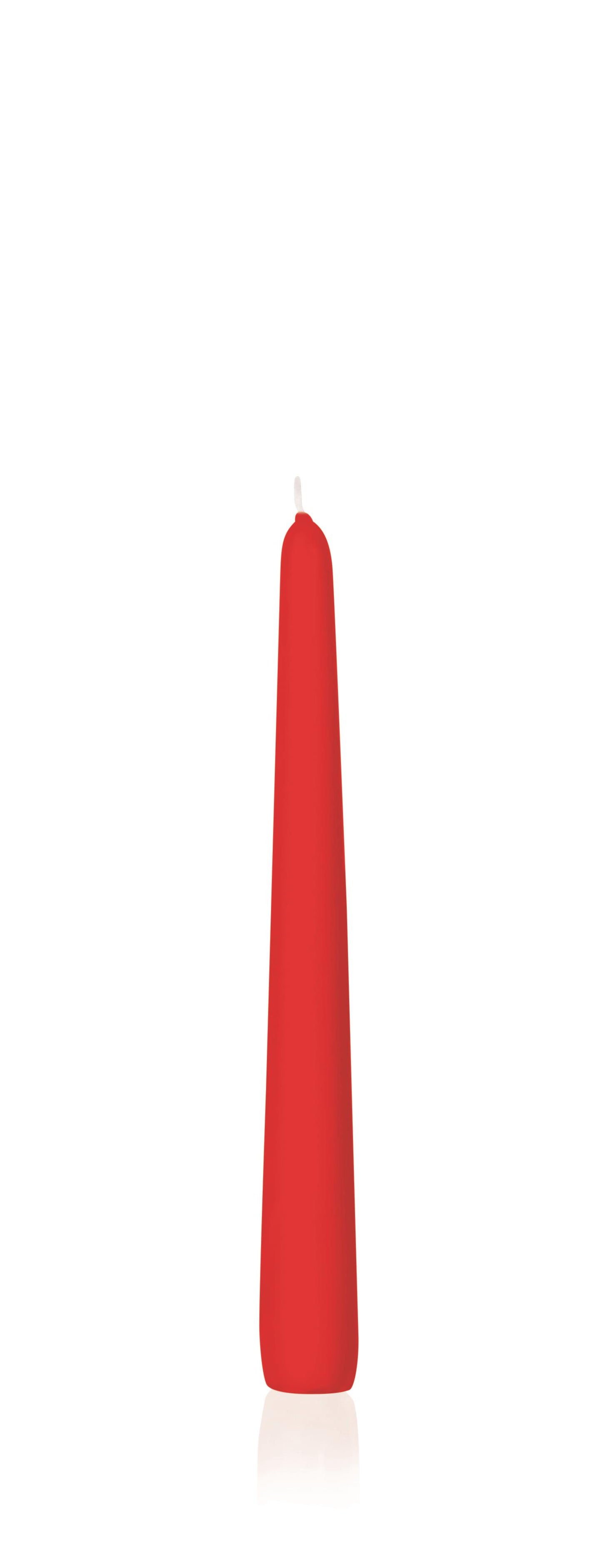 50x Konische Kerzen in Cellophan 250/25mm (Rot)