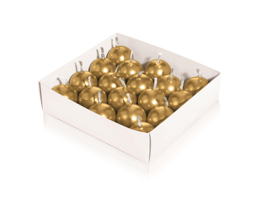 18x Kugelkerzen lackiert 28mm (Gold)