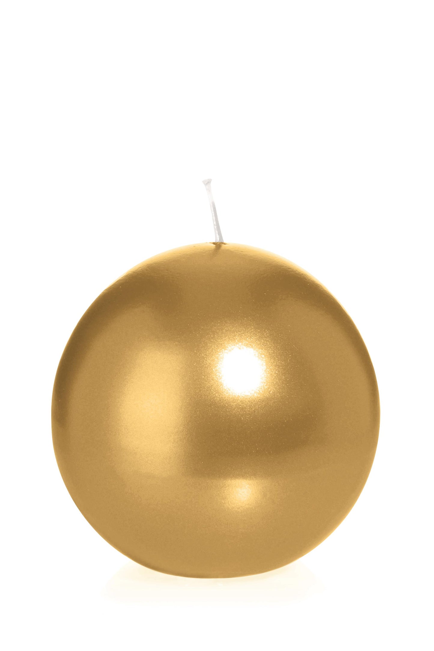 6x Kugelkerzen lackiert in Cellophan 100mm (Gold)