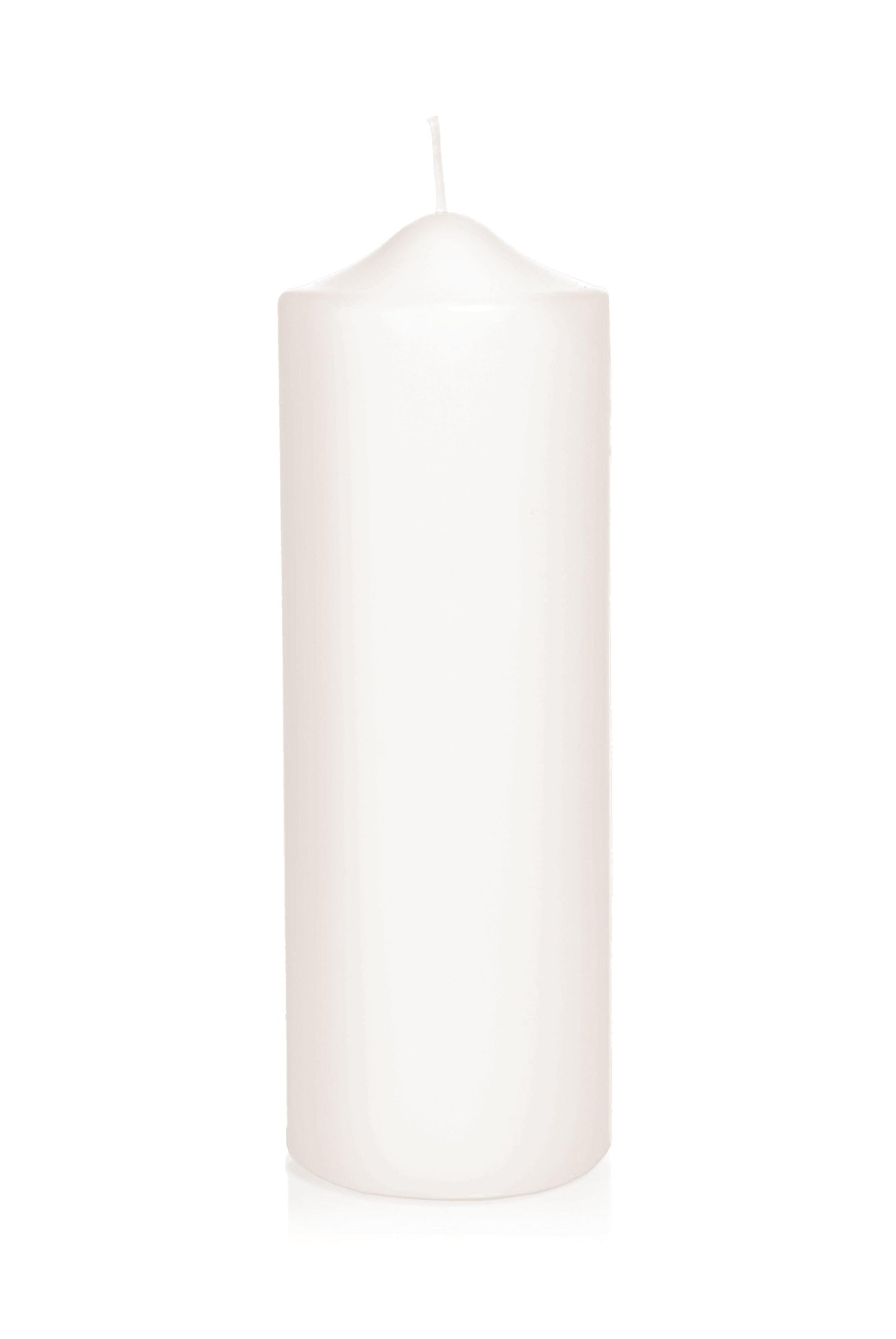 12x Spitzkopfstumpenkerzen in Cellophan 200/70mm (Weiß)