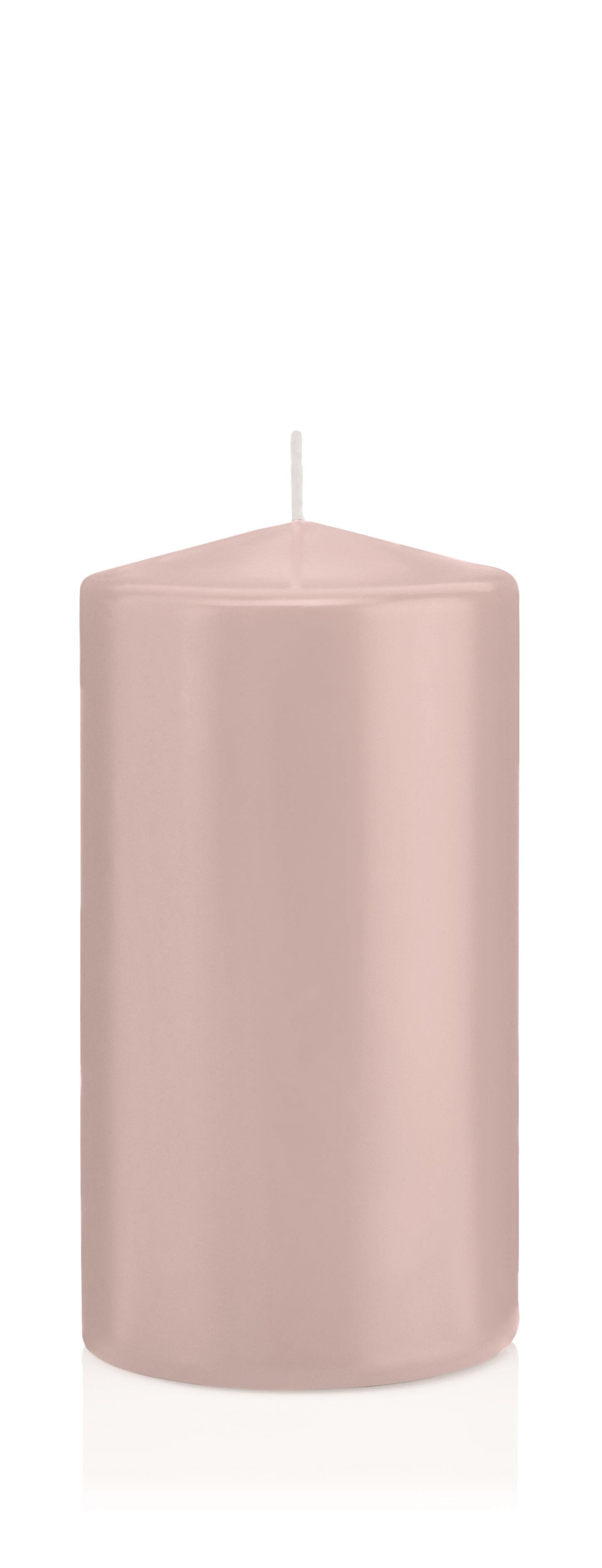 6x Stumpenkerzen in Cellophan 150/80mm (Rosé)