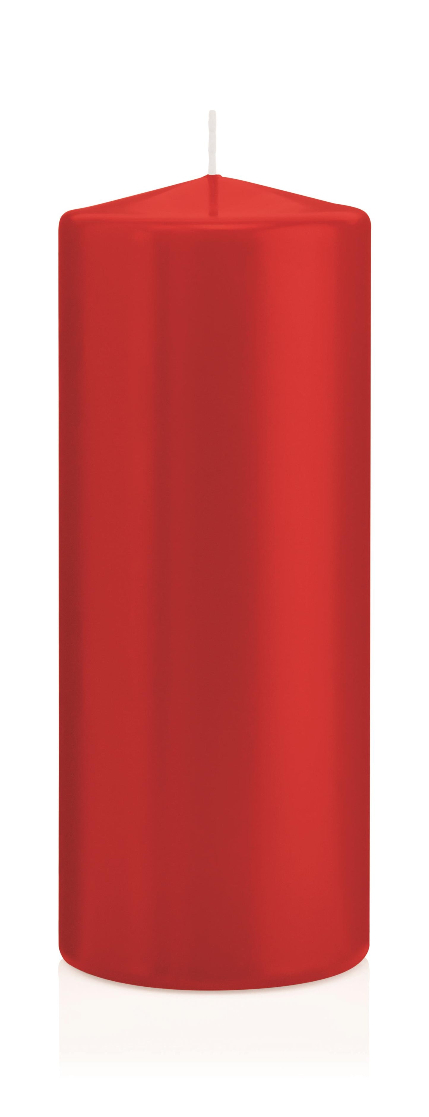 6x Stumpenkerzen in Cellophan 200/80mm (Rot)
