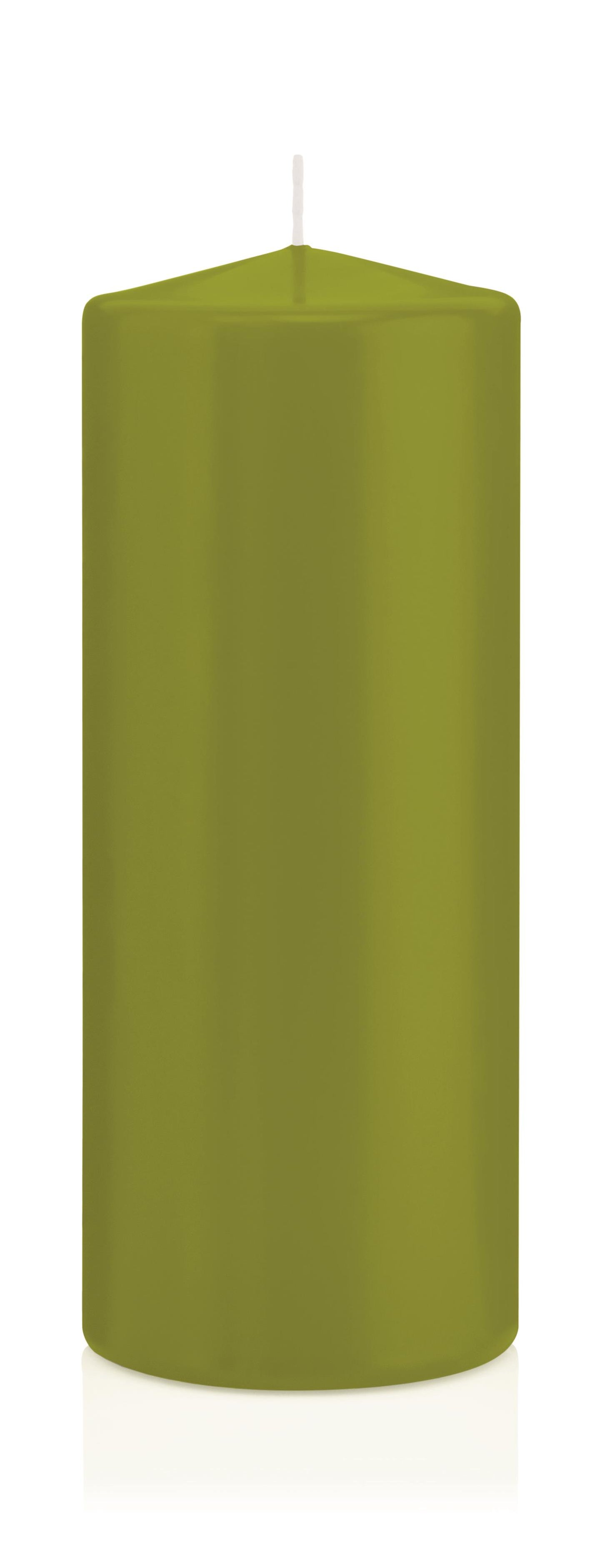 6x Stumpenkerzen in Cellophan 200/80mm (Grün)