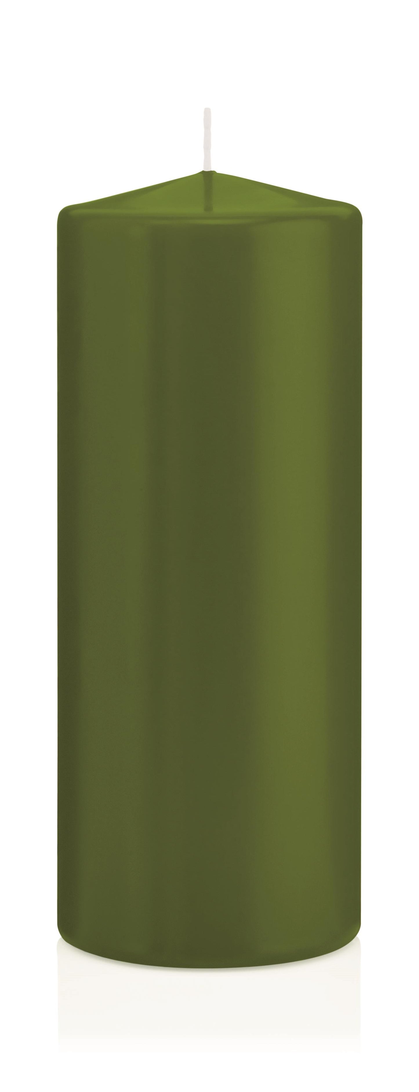 6x Stumpenkerzen in Cellophan 200/80mm (Olive)