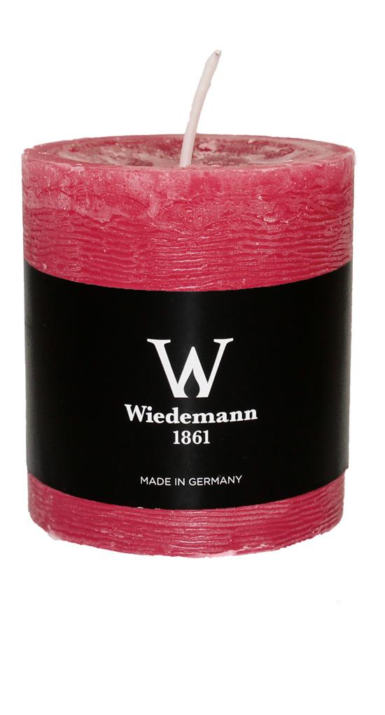 8x Wiedemann Marble Kerze durchgefärbt ASF 80/68mm (Himbeer)