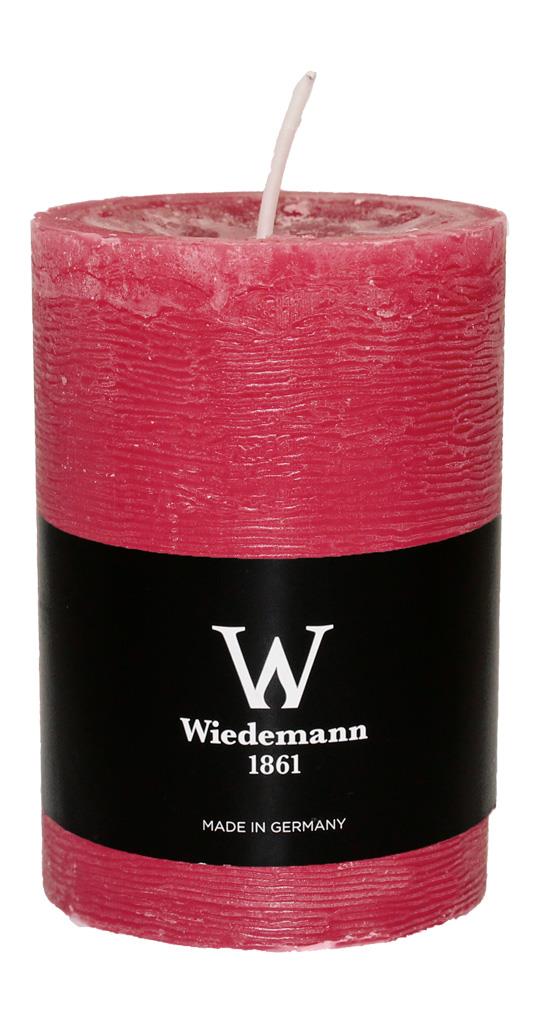 8x Wiedemann Marble Kerze durchgefärbt ASF 100/68mm (Himbeer)