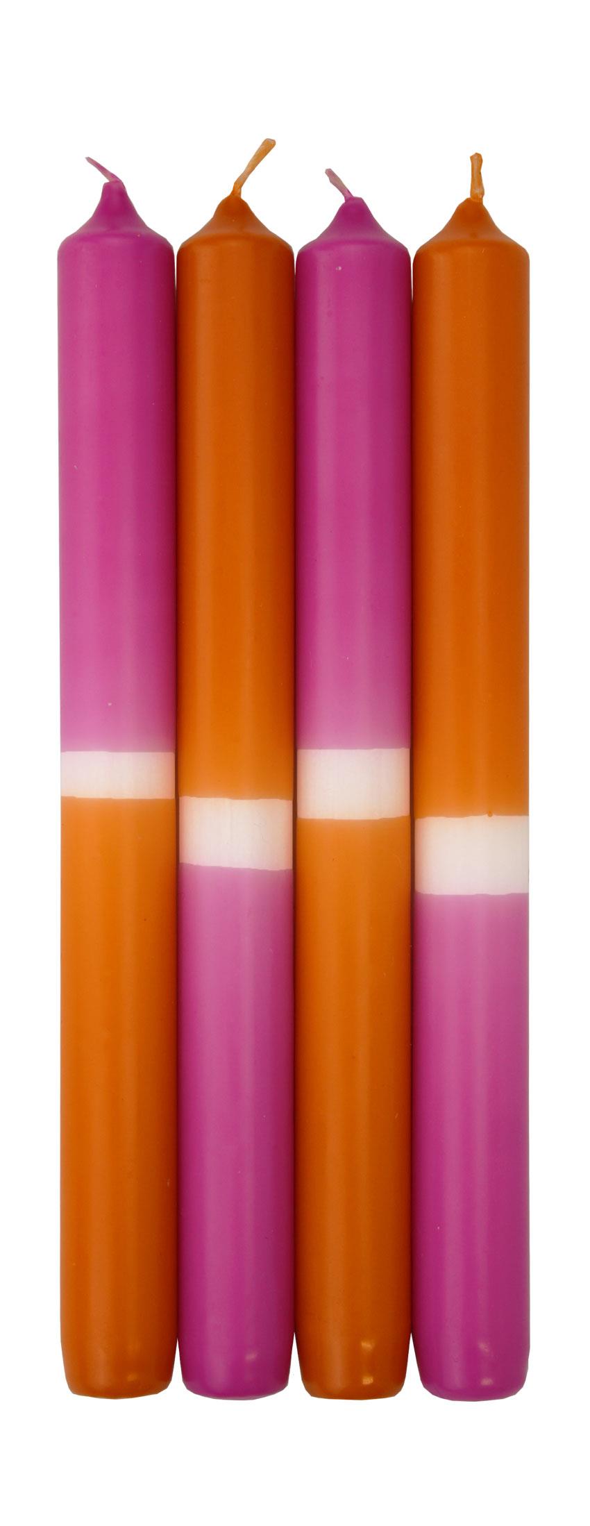 4x Dip Dye Candles 031 Pink - 089 Aprikose 250/23mm (Sortiert)