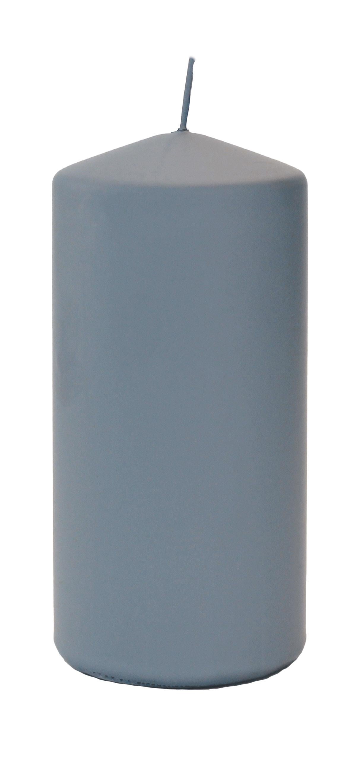 4x Flachkopfkerze Frosted Pastel 150/70mm (Grau)