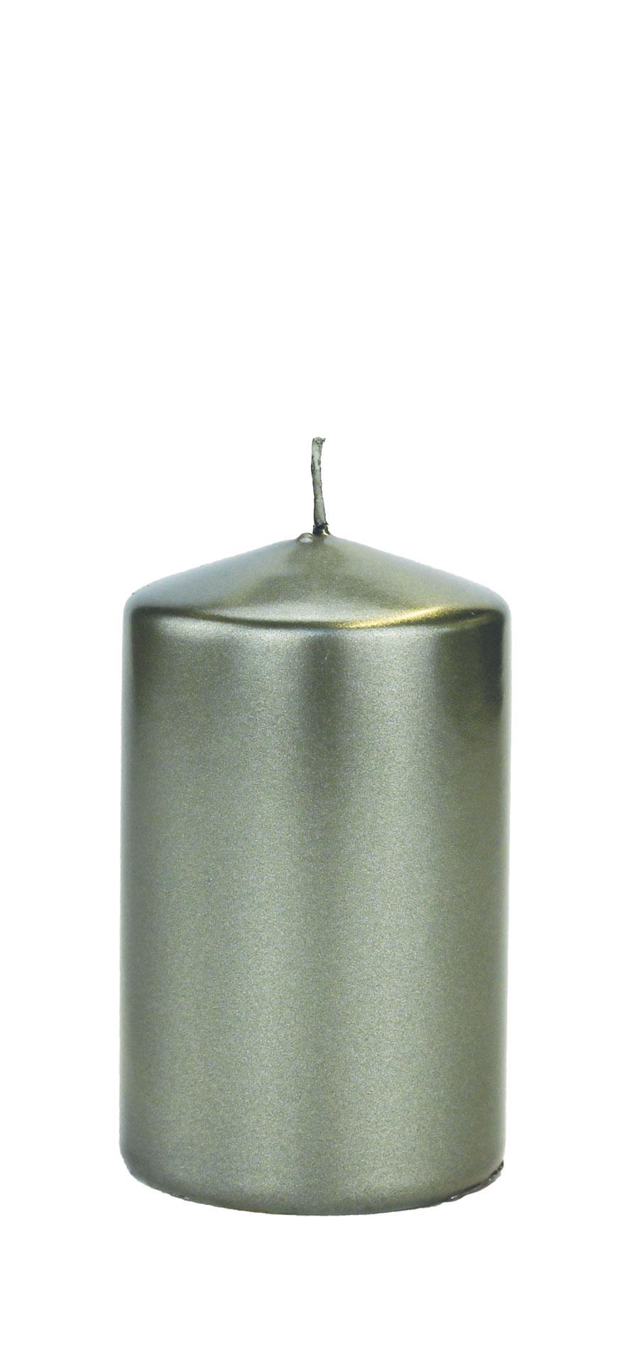 8x Flachkopfkerze Metallic 100/60mm (Jadegrün Metallic)