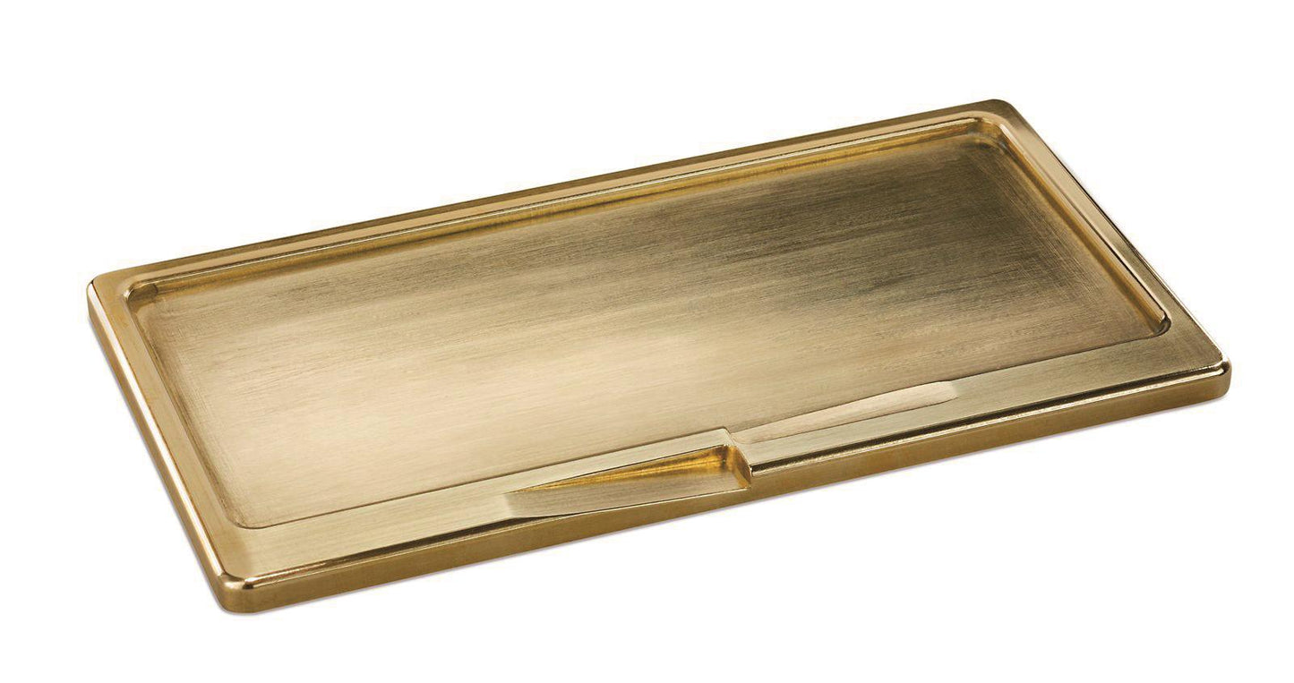 2x Messingplatte eckig matt gebürstet 170/90mm (Gold)