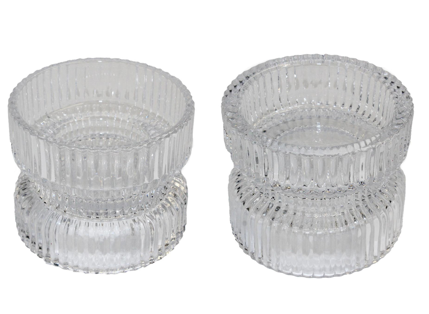 4x Kerzenhalter f. Maxi-Teelicht u. Stumpenkerzen Glas 75/90mm