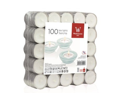 100er Tray Teelichte 4hr 15/39mm (Weiß)